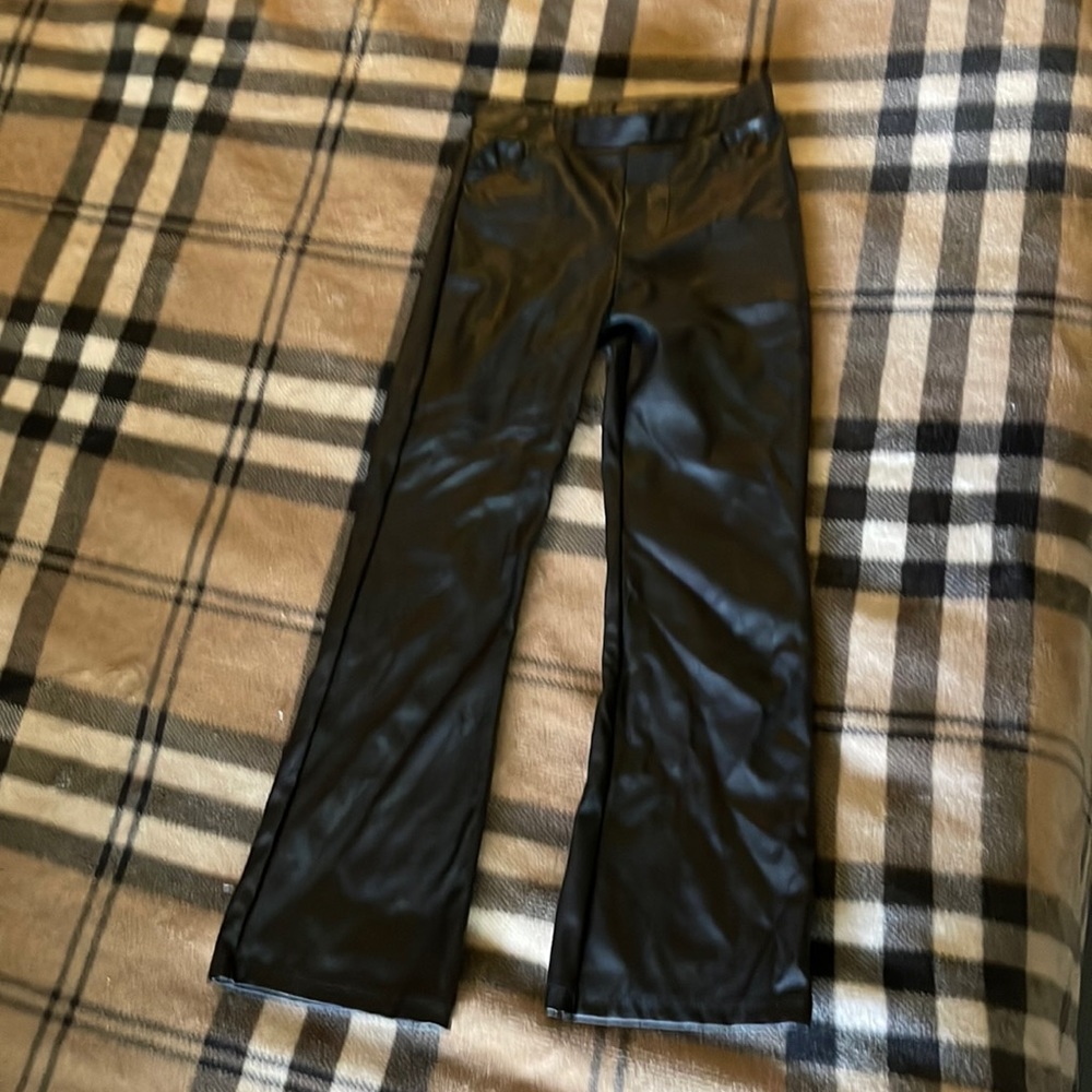 girls faux leather pants size 7